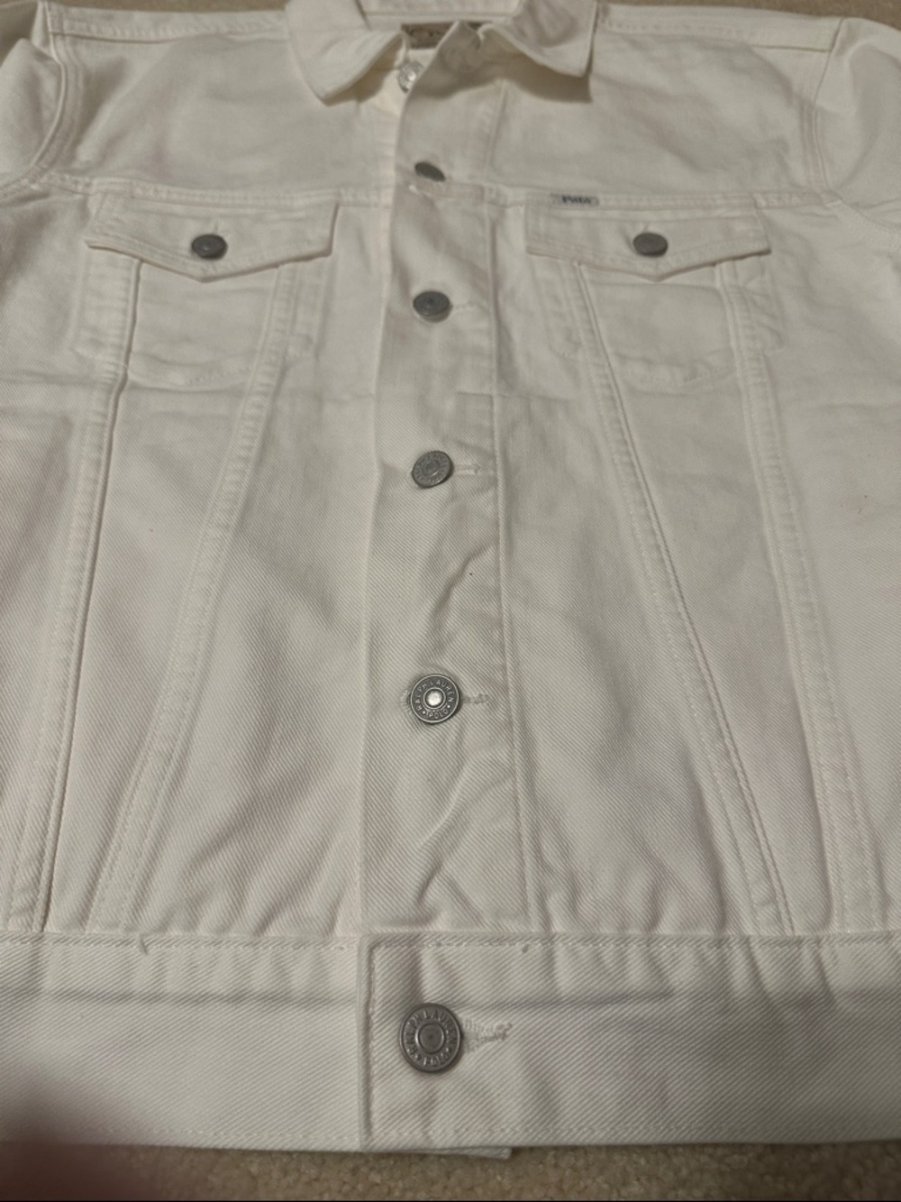Polo by Ralph Lauren Men's White Denim Trucker Jacket Size L - Picture 4 of 13